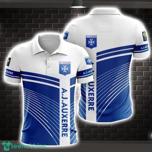 AJ Auxerre Striped Style 3D Polo Shirt Shirt For Sport Golf Lover Product Photo 1