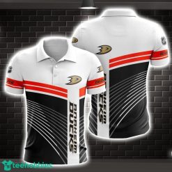 Anaheim Ducks Striped Style 3D Polo Shirt Shirt For Sport Golf Lover Product Photo 1