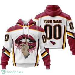 Arizona Cardinals Sexy Lips Custom Name And Number 3D Hoodie Product Photo 1