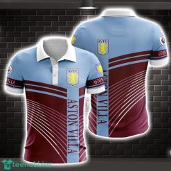 Aston Villa F.C Striped Style 3D Polo Shirt Shirt For Sport Golf Lover Product Photo 1