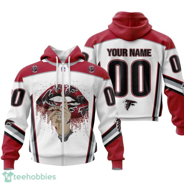 Atlanta Falcons Sexy Lips Custom Name And Number 3D Hoodie Product Photo 2