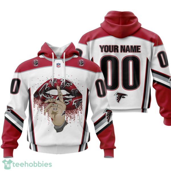 Atlanta Falcons Sexy Lips Custom Name And Number 3D Hoodie Product Photo 1