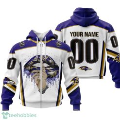 Baltimore Ravens Sexy Lips Custom Name And Number 3D Hoodie Product Photo 2