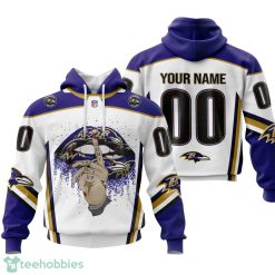 Baltimore Ravens Sexy Lips Custom Name And Number 3D Hoodie Product Photo 1