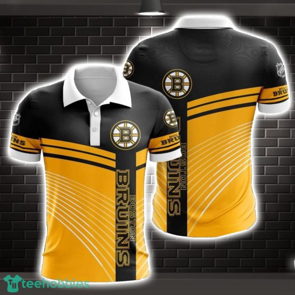 Boston Bruins Striped Style 3D Polo Shirt Shirt For Sport Golf Lover Product Photo 1