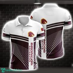 Brisbane Broncos Striped Style 3D Polo Shirt Shirt For Sport Golf Lover Product Photo 1