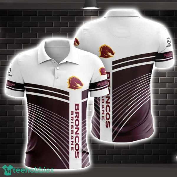 Brisbane Broncos Striped Style 3D Polo Shirt Shirt For Sport Golf Lover Product Photo 1