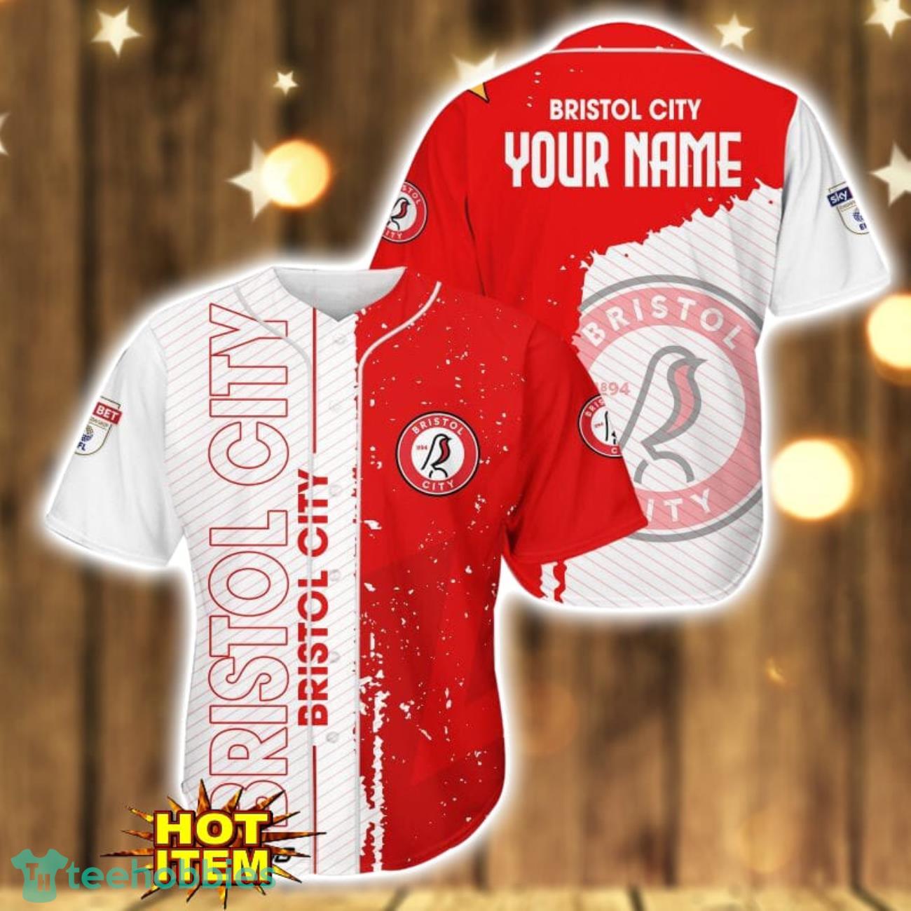 Bristol City 3D Printing Baseball Jersey Shirt Personalized Name Product Photo 1