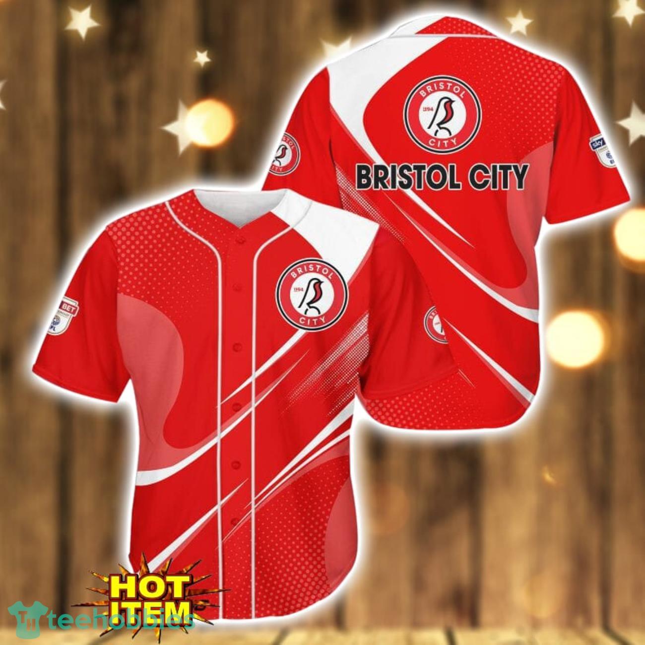 Bristol City 3D Printing Red Baseball Jersey Shirt Product Photo 1