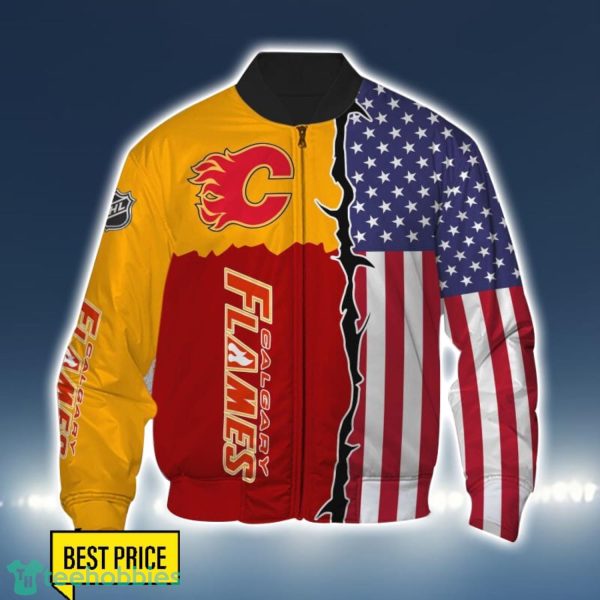 Calgary Flames US Flag 3D All Over Printed T-shirt Hoodie Sweatshirt Product Photo 4
