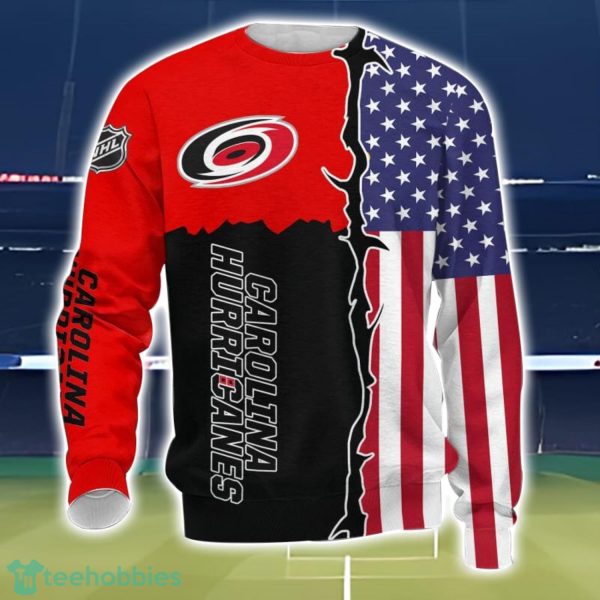 Carolina Hurricanes US Flag 3D All Over Printed T-shirt Hoodie Sweatshirt Product Photo 3