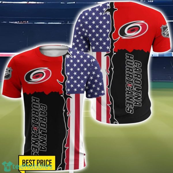 Carolina Hurricanes US Flag 3D All Over Printed T-shirt Hoodie Sweatshirt Product Photo 5