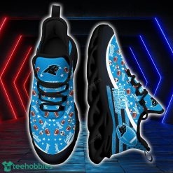Carolina Panthers NFL Ball Pattern Black And White Clunky Max Soul Shoes Running Lover Gift Product Photo 1