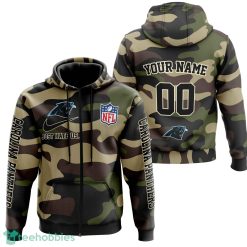 Carolina Panthers Personalized Name And Number Hoodie Camo Style For Fans Product Photo 2