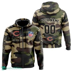 Chicago Bears Personalized Name And Number Hoodie Camo Style For Fans Product Photo 2