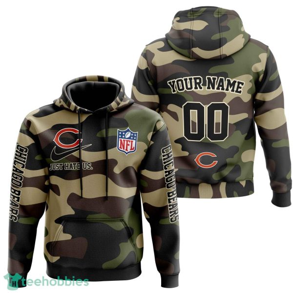 Chicago Bears Personalized Name And Number Hoodie Camo Style For Fans Product Photo 1
