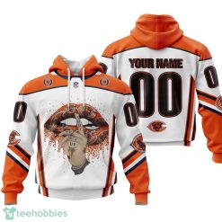 Chicago Bears Sexy Lips Custom Name And Number 3D Hoodie Product Photo 1