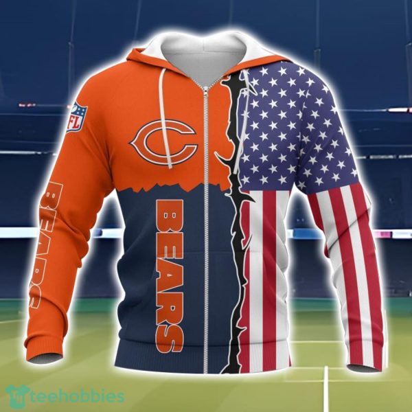 Chicago Bears US Flag 3D All Over Printed T-shirt Hoodie Sweatshirt Product Photo 2