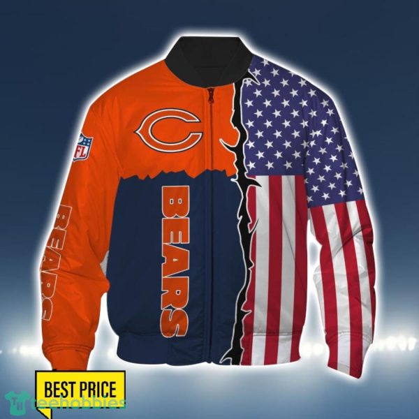 Chicago Bears US Flag 3D All Over Printed T-shirt Hoodie Sweatshirt Product Photo 4