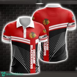 Chicago Blackhawks Striped Style 3D Polo Shirt Shirt For Sport Golf Lover Product Photo 1