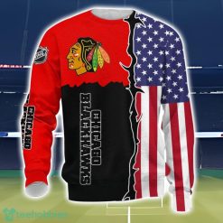 Chicago Blackhawks US Flag 3D All Over Printed T-shirt Hoodie Sweatshirt Product Photo 3