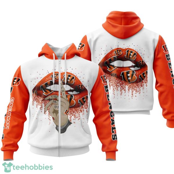 Cincinnati Bengals Lips 3D Printing Hoodie For Men And Women Product Photo 2
