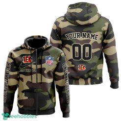 Cincinnati Bengals Personalized Name And Number Hoodie Camo Style For Fans Product Photo 2