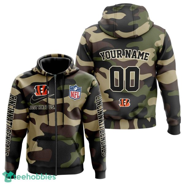 Cincinnati Bengals Personalized Name And Number Hoodie Camo Style For Fans Product Photo 2