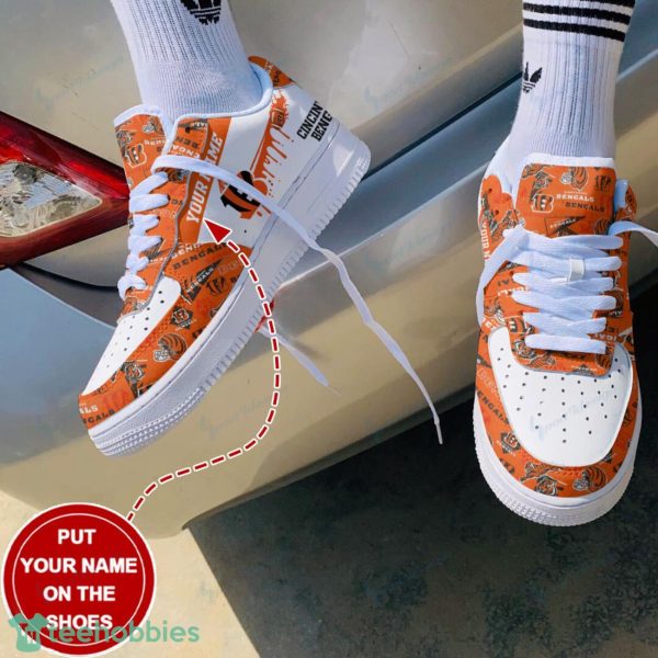 Cincinnati Bengals Personalized Name Sneakers Air Force Shoes Sport Fans Dynamic Shoes Product Photo 2