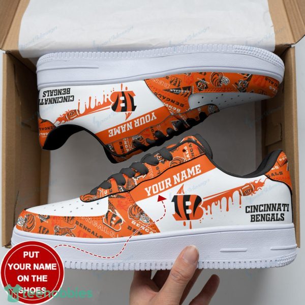 Cincinnati Bengals Personalized Name Sneakers Air Force Shoes Sport Fans Dynamic Shoes Product Photo 1