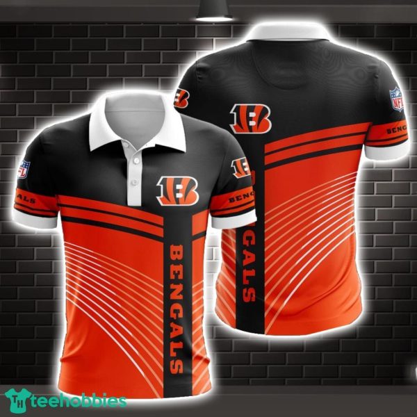 Cincinnati Bengals Striped Style 3D Polo Shirt Shirt For Sport Golf Lover Product Photo 1