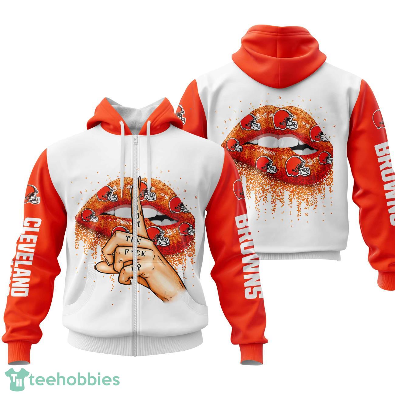 Cleveland Browns Lips 3D Printing Hoodie For Men And Women image Cleveland Browns Lips 3D Printing Hoodie For Men And Women Product Photo 2