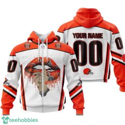 Cleveland Browns Sexy Lips Custom Name And Number 3D Hoodie Product Photo 2