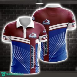 Colorado Avalanche Striped Style 3D Polo Shirt Shirt For Sport Golf Lover Product Photo 1