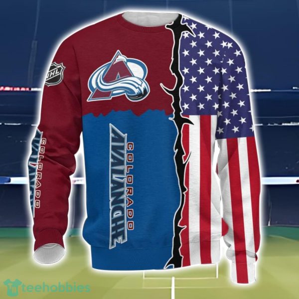 Colorado Avalanche US Flag 3D All Over Printed T-shirt Hoodie Sweatshirt Product Photo 3