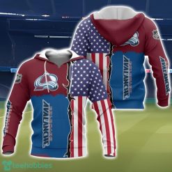 Colorado Avalanche US Flag 3D All Over Printed T-shirt Hoodie Sweatshirt Product Photo 1