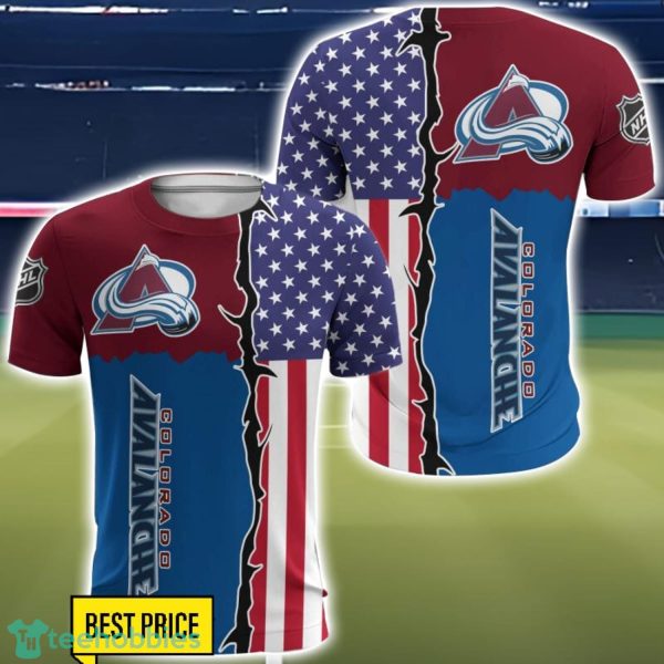 Colorado Avalanche US Flag 3D All Over Printed T-shirt Hoodie Sweatshirt Product Photo 5