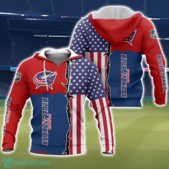 Columbus Blue Jackets US Flag 3D All Over Printed T-shirt Hoodie Sweatshirt Product Photo 1