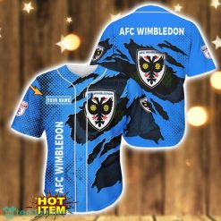 Custom Name AFC Wimbledon 3D Printing Baseball Jersey Shirt Product Photo 1