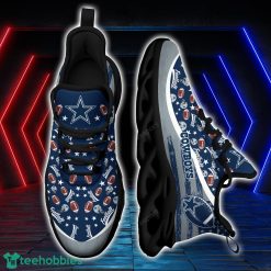 Dallas Cowboys NFL Ball Pattern Black And White Clunky Max Soul Shoes Running Lover Gift Product Photo 1