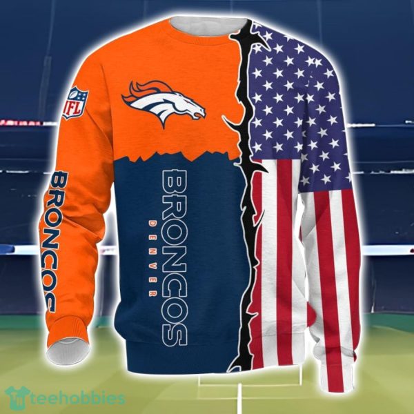 Denver Broncos US Flag 3D All Over Printed T-shirt Hoodie Sweatshirt Product Photo 3