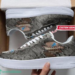 Detroit Lions Personalized Name Sneakers Air Force Shoes Sport Fans Hoilday Gift Product Photo 1