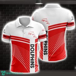 Dolphins Striped Style 3D Polo Shirt Shirt For Sport Golf Lover Product Photo 1