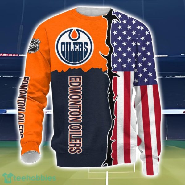 Edmonton Oilers US Flag 3D All Over Printed T-shirt Hoodie Sweatshirt Product Photo 3
