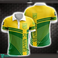 FC Nantes Striped Style 3D Polo Shirt Shirt For Sport Golf Lover Product Photo 1