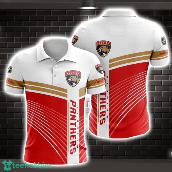 Florida Panthers Striped Style 3D Polo Shirt Shirt For Sport Golf Lover Product Photo 1