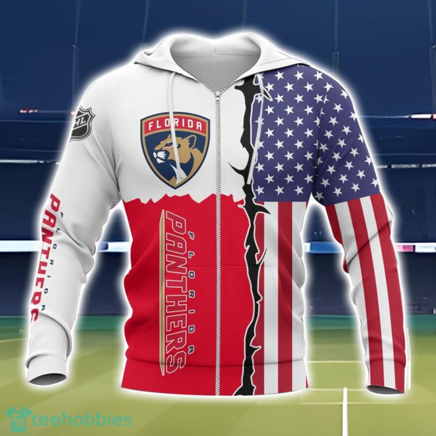 Florida Panthers US Flag 3D All Over Printed T shirt Hoodie Sweatshirt image Florida Panthers US Flag 3D All Over Printed T-shirt Hoodie Sweatshirt Product Photo 2