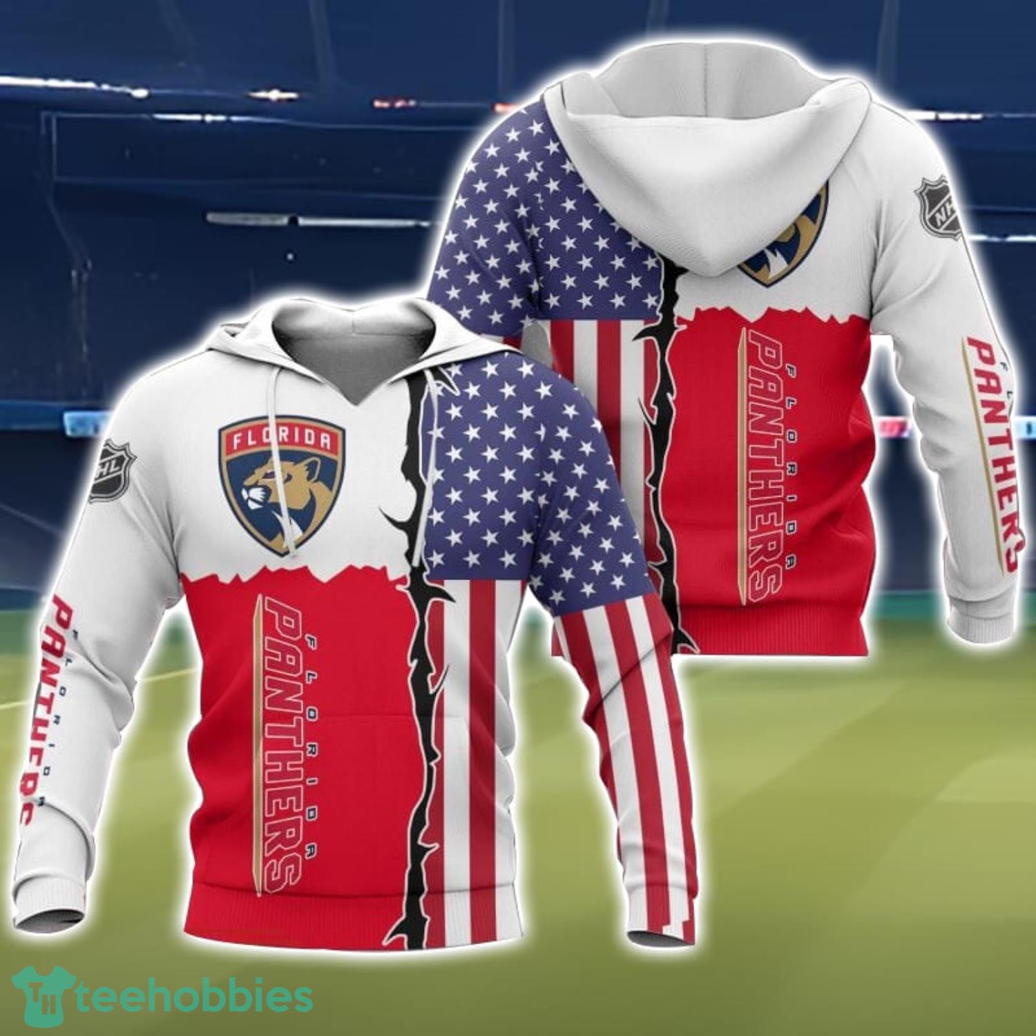 Florida Panthers US Flag 3D All Over Printed T shirt Hoodie Sweatshirt image Florida Panthers US Flag 3D All Over Printed T-shirt Hoodie Sweatshirt Product Photo 1