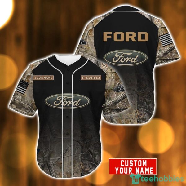 Ford Hunting pattern 3D Baseball Jersey Shirt For Men And Women Car Lover Gift Custom Name Product Photo 1