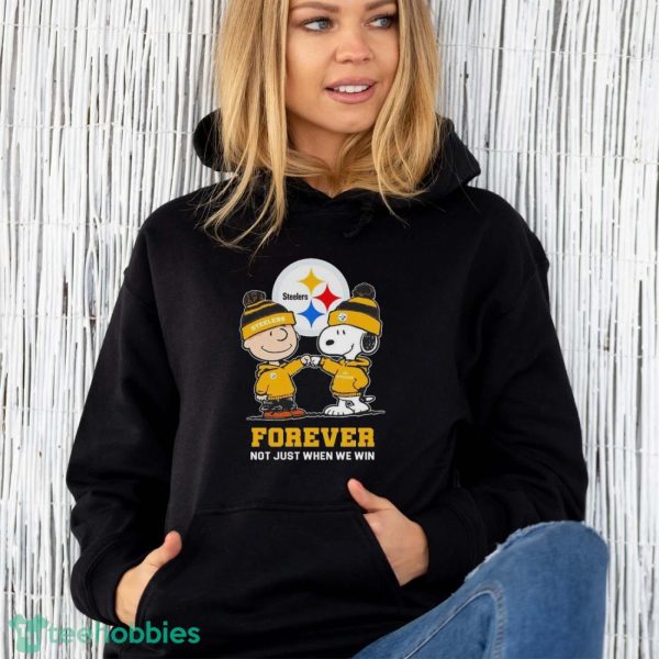 Go Steelers Peanuts Snoopy and Charlie Brown Pittsburgh Steelers Forever Not Just When We Win 2024 Shirt - Unisex Hoodie